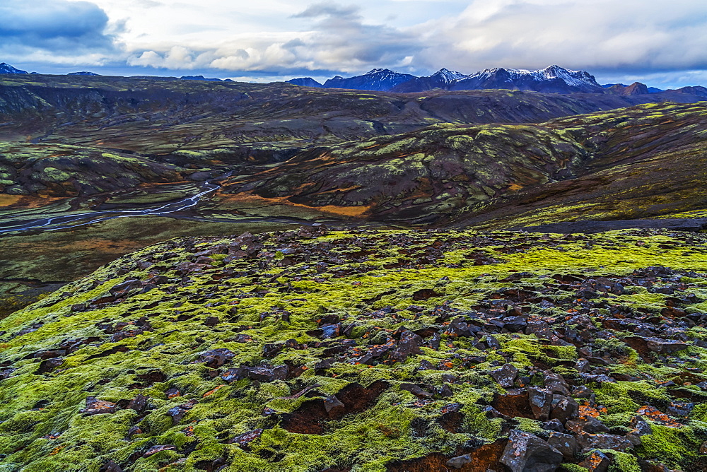 A view of the highlands of Iceland along the South coast