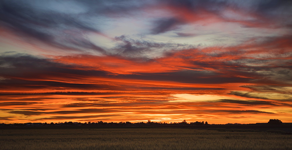 A wonderful red Arizona sunset near Casa Grande, Arizona, United States of America