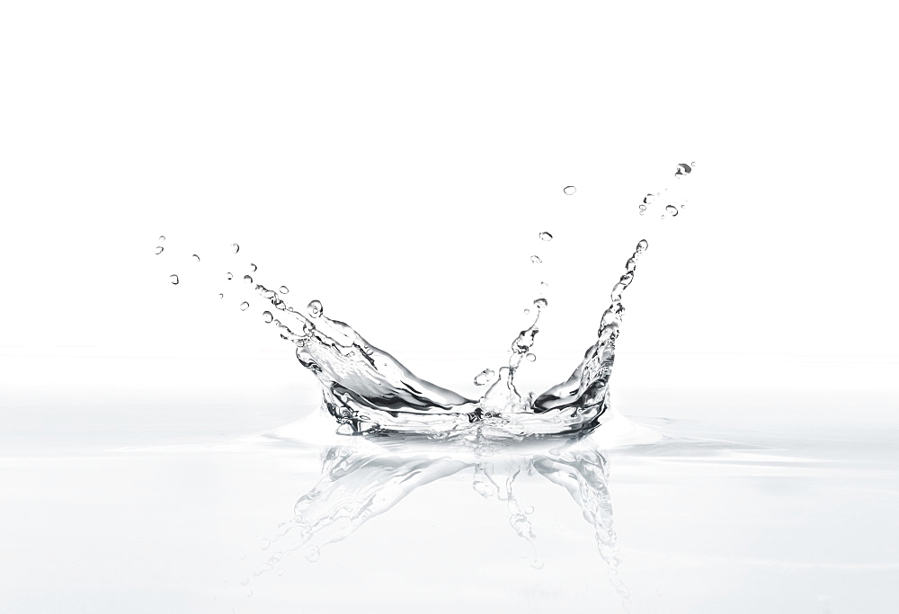 Water droplet splashing on a surface