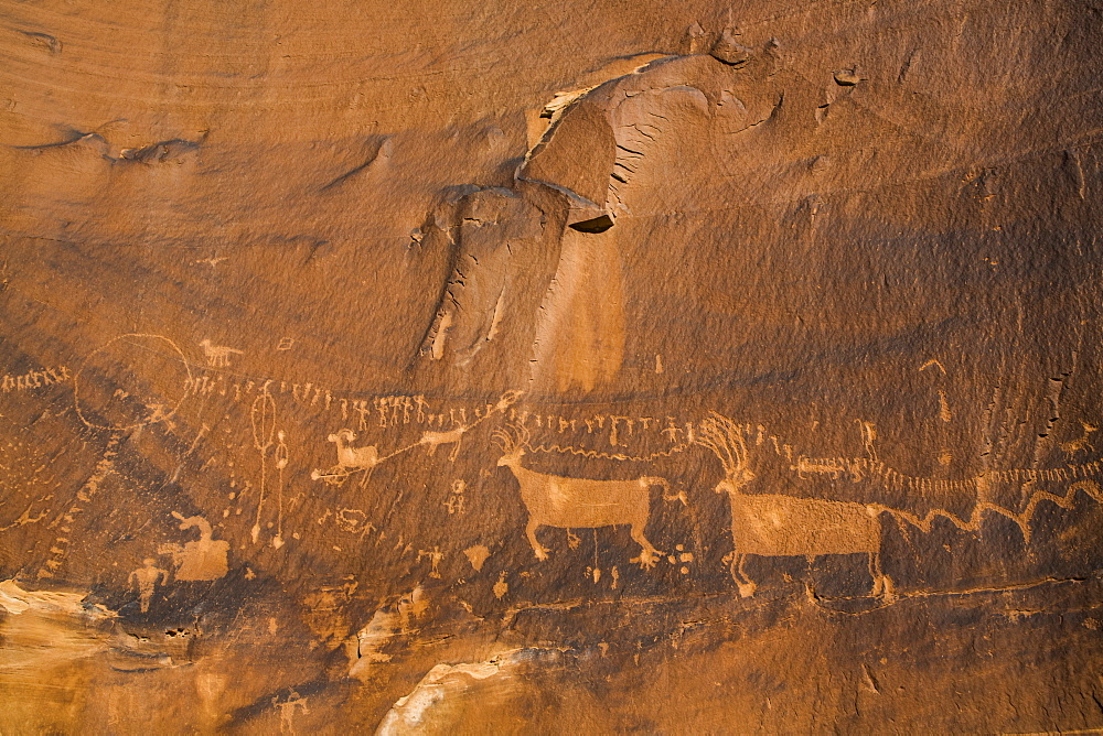 Petrogylph 'Procession Panel', Butler Wash, Shash Jaa National Monument, Utah, United States of America