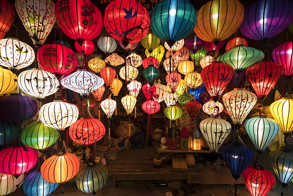 Lanterns for sale in the Old Town at night, Hoi An, Quang Nam, Vietnam