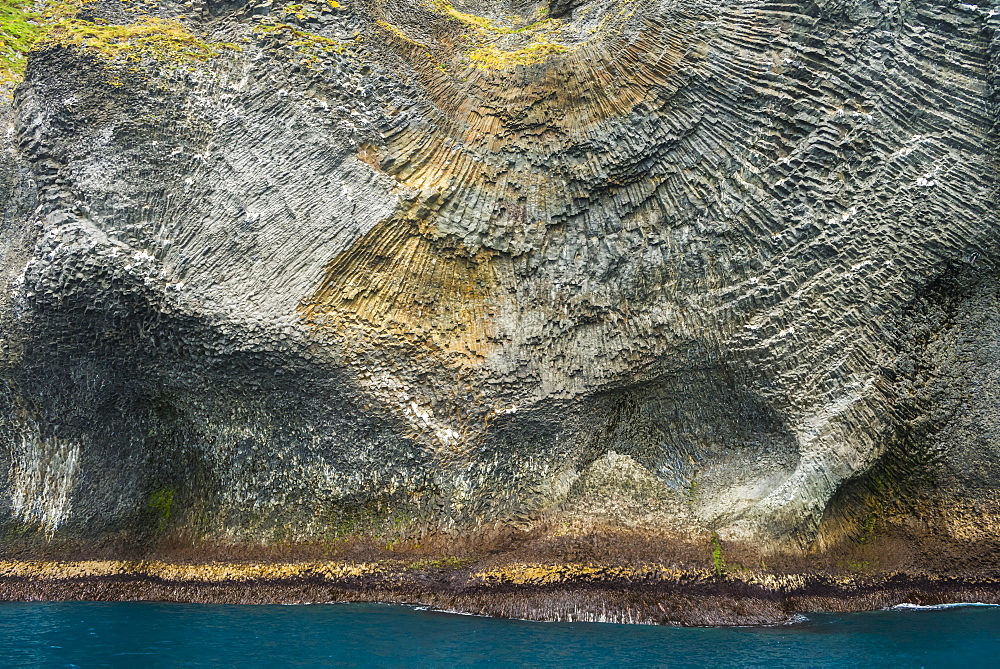 Strange basalt rock formations on Heimaey, the largest of the Westman Islands, Iceland