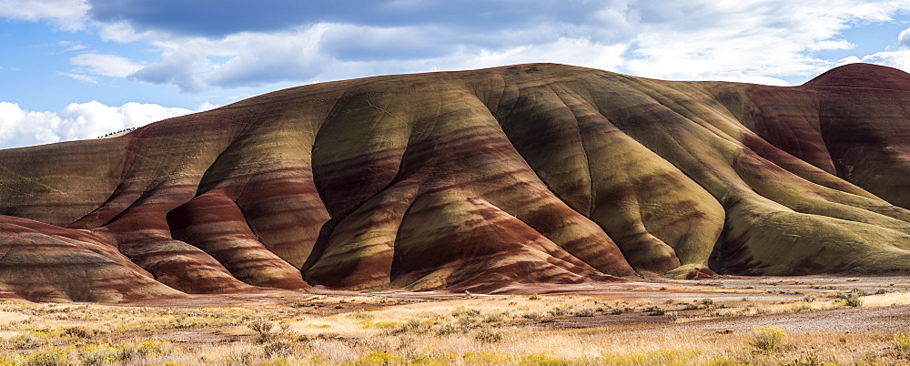 Colourful layers of minerals are exposed at John Day Fossil Beds National Monument, Mitchell, Oregon, United States of America