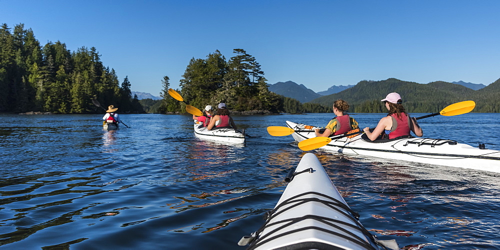 Kayaking in Clayoquot Sound, Vancouver Island, Tofino, British Columbia, Canada