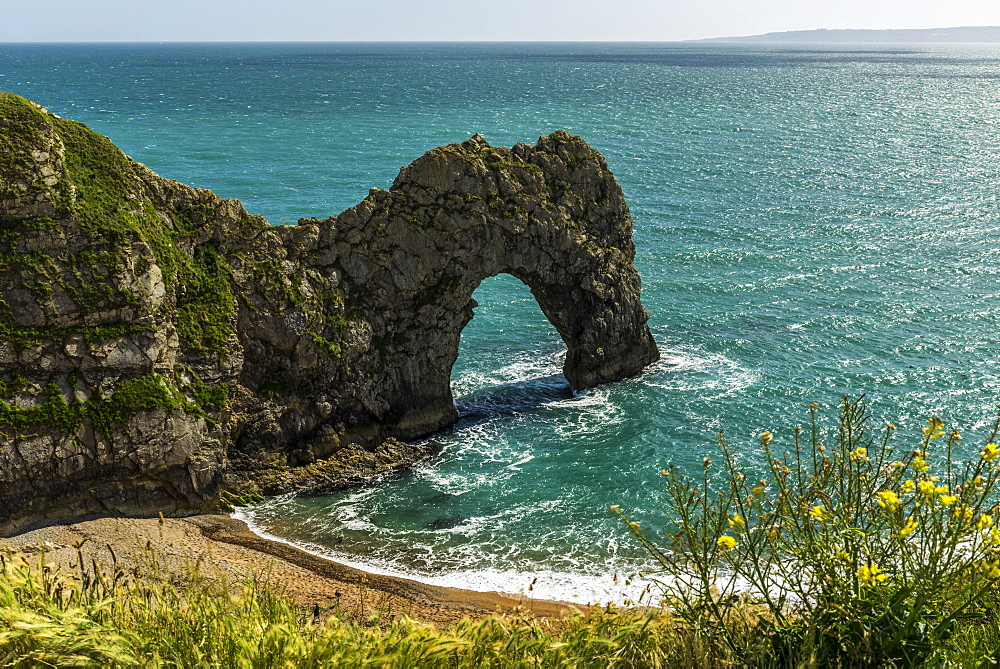 Durdle Door, a natural arch along the coast, Dorset, England