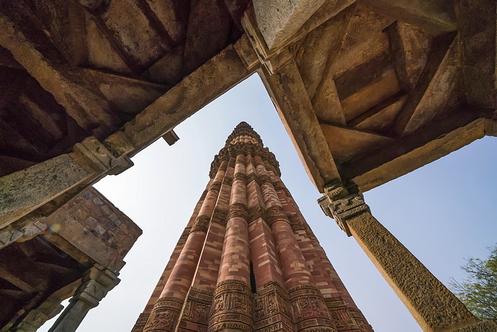 The historic sight called Qutub Minar, Delhi, India