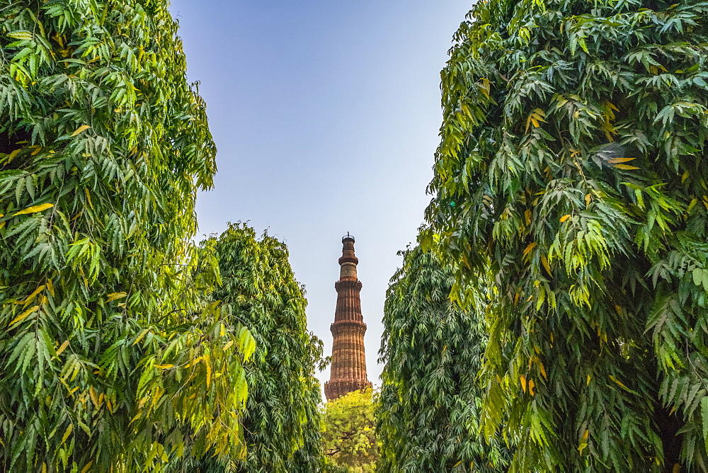 The historic sight called Qutub Minar, Delhi, India