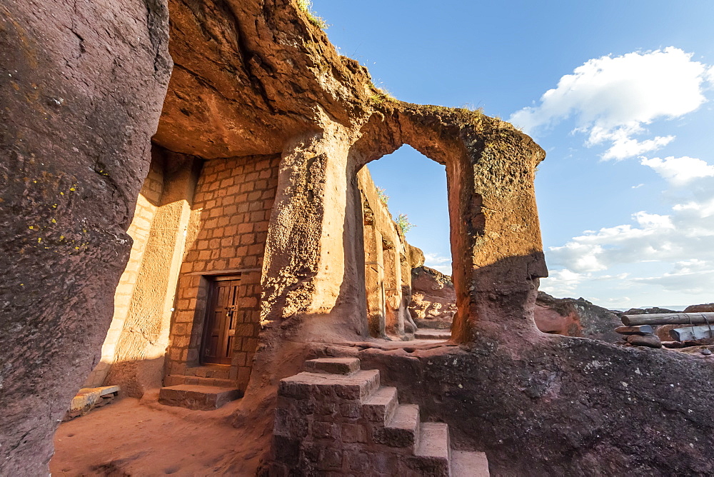 Biete Qeddus Mercoreus (House of Mark the Evangelist) Ethiopian Orthodox rock-cut church in the Southern Group of the Rock-Hewn Churches, Lalibela, Amhara Region, Ethiopia