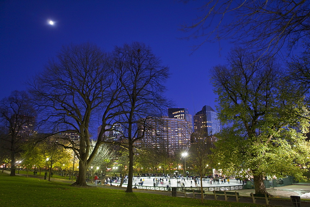 People skating in an ice rink, Frog Pond, Boston Common, Boston, Suffolk County, Massachusetts, USA