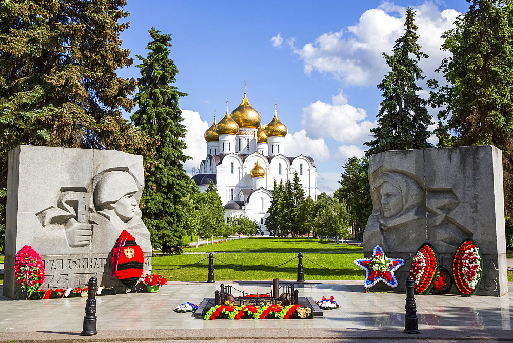 War Memorial with Eternal Flame, Assumption Cathedral; Yaroslavl, Yaroslavl Oblast, Russia