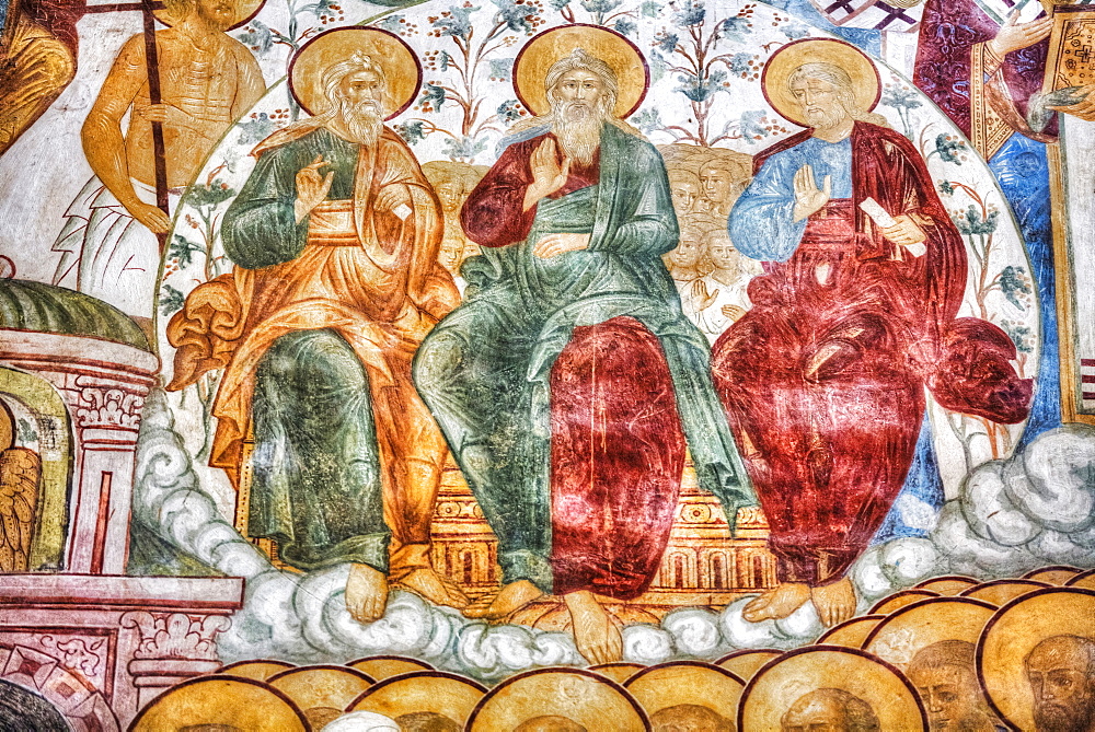 Fresco, Miracle-Image of the Saviour Church, Kremlin, Golden Ring; Rostov Veliky, Yaroslavl Oblast, Russia