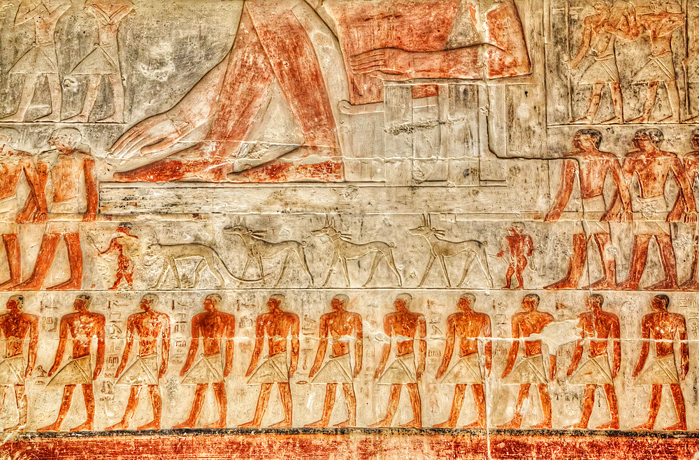 Reliefs, Mastaba of Mereruka, Necropolis of Saqqara, UNESCO World Heritage Site; Saqqara, Egypt