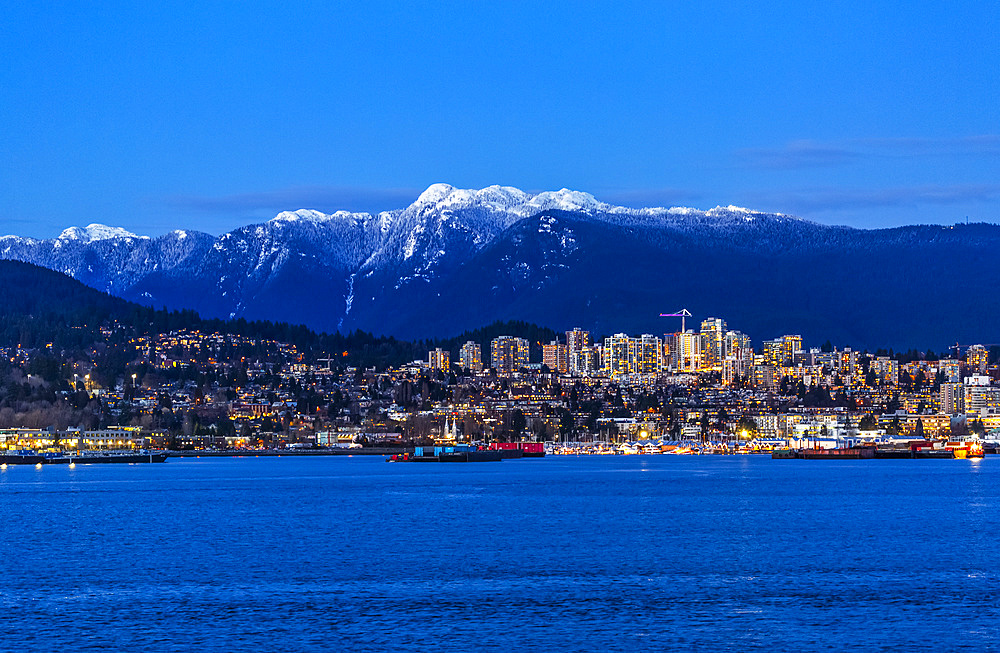 Vancouver at twilight; Vancouver, British Columbia, Canada