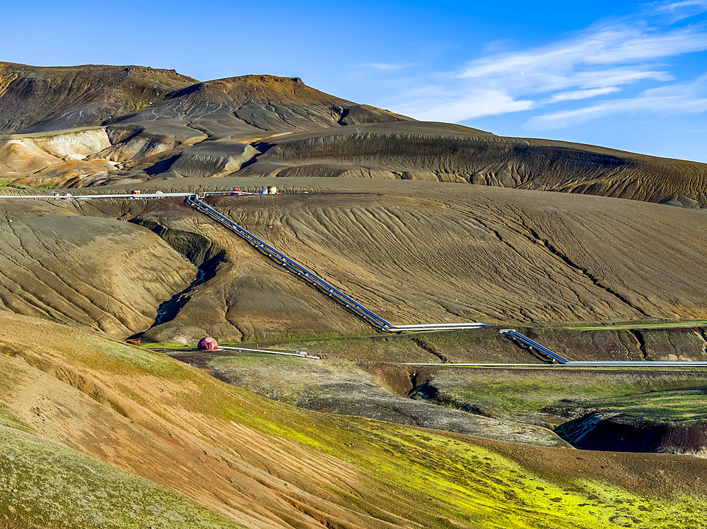 Pipeline in Eastern Iceland; Skutustadahreppur, Northeastern Region, Iceland