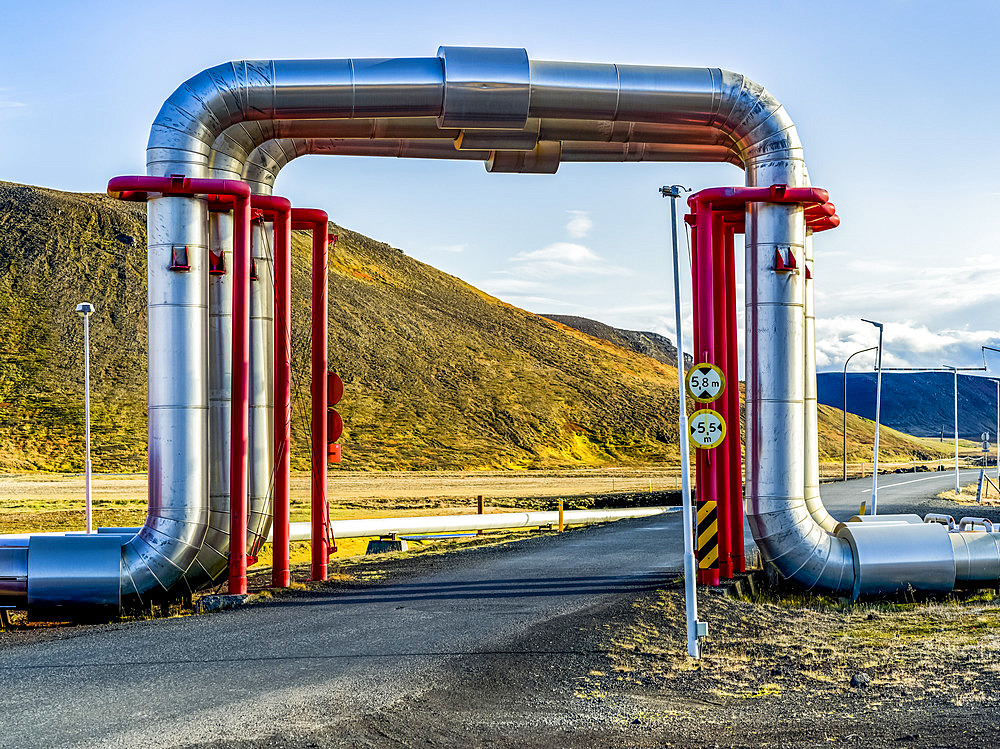 Pipeline in Eastern Iceland; Skutustadahreppur, Northeastern Region, Iceland