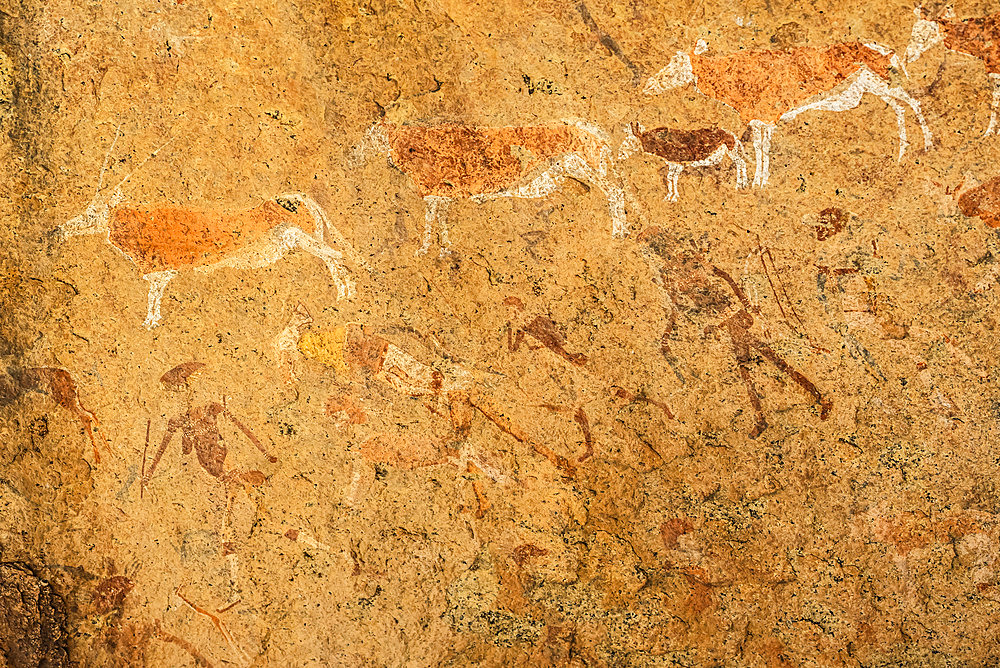 The White Lady rock painting, Brandberg Mountain, Damaraland; Kunene Region, Namibia