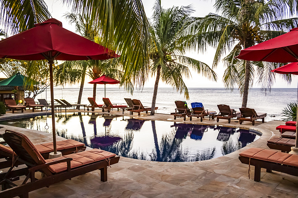 Swimming pool at a resort; Amed, Bali, Indonesia