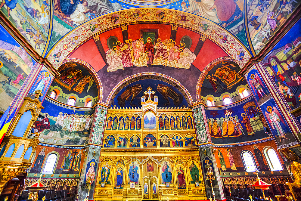 Frescoes, Holy Trinity Cathedral, founded in 1902; Sibiu, Transylvania Region, Romania