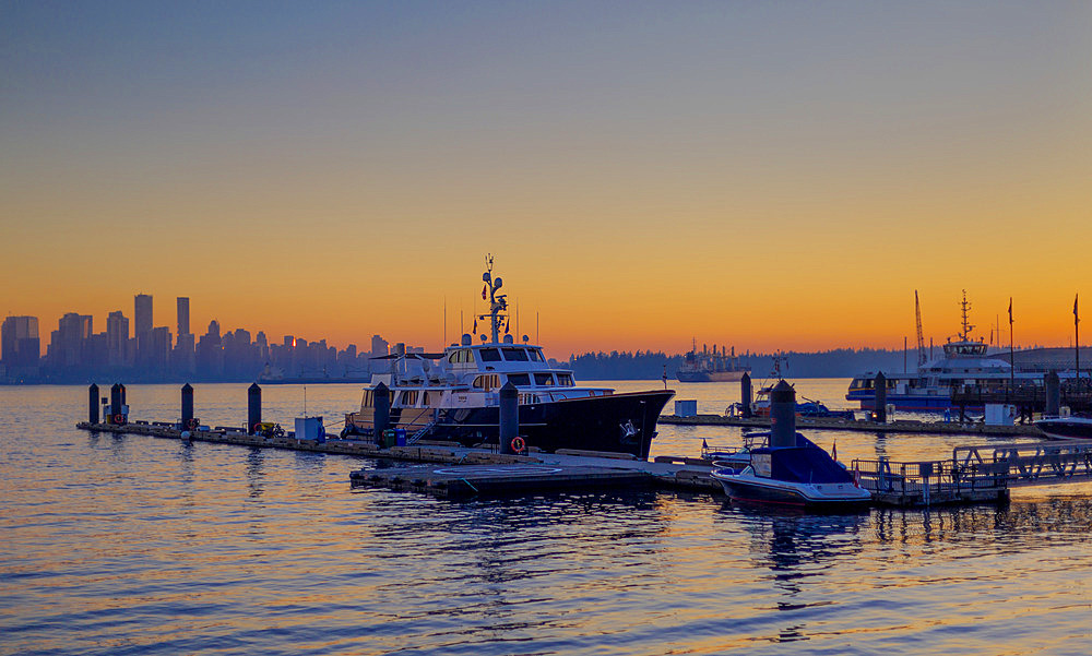 Sunset at Lonsdale Quay; North Vancouver, British Columbia, Canada