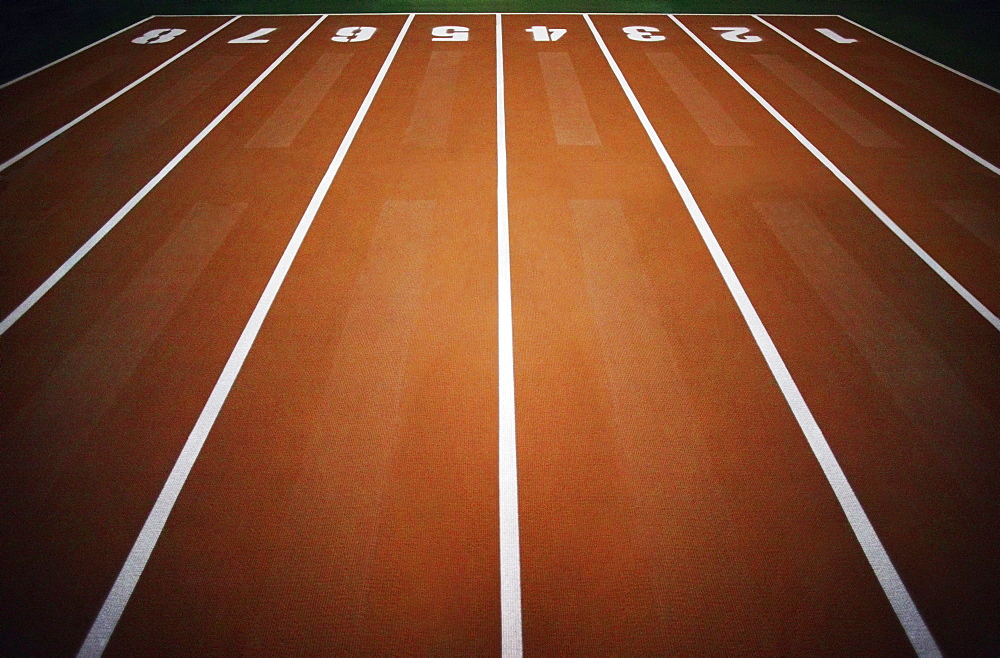 Running Track With Six Lanes