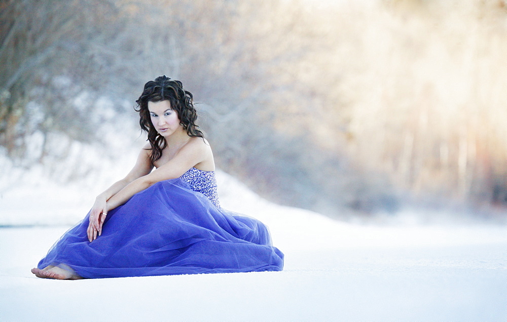 A Woman In A Winter Scene