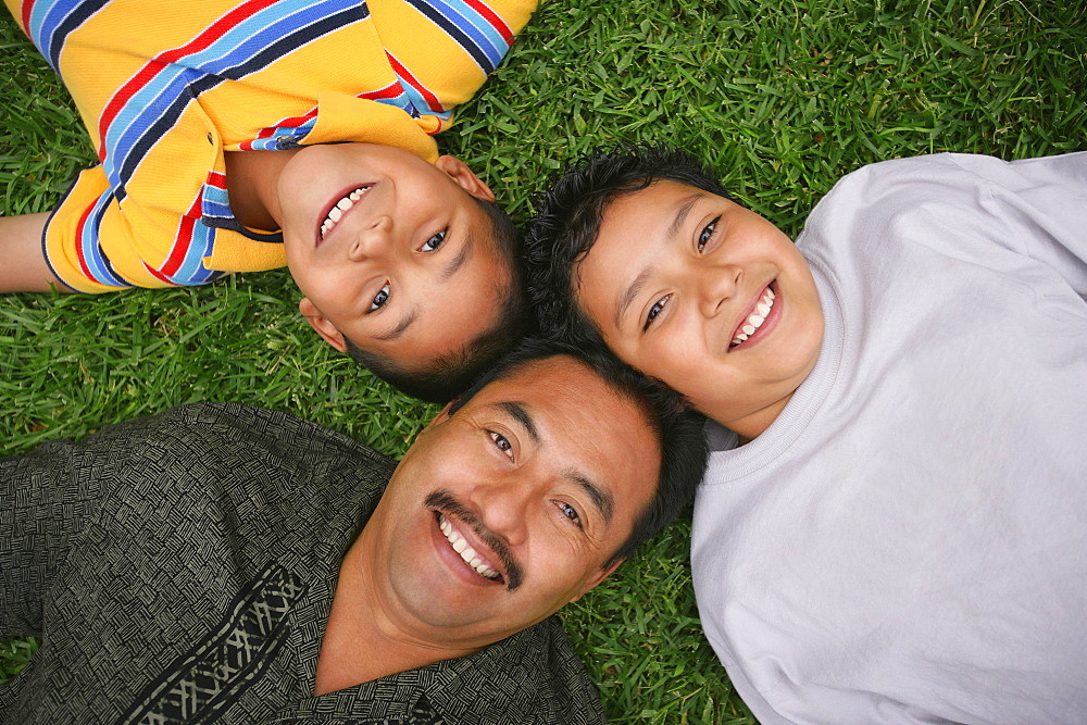 Father And Two Children