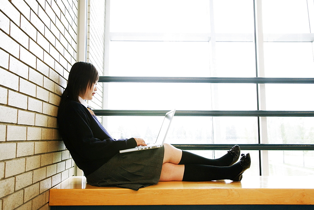 Student Working On A Laptop