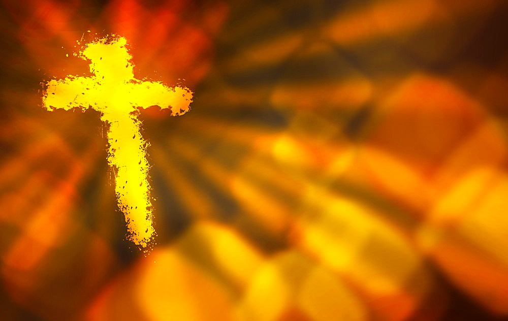 Abstract Background With A Fiery Cross