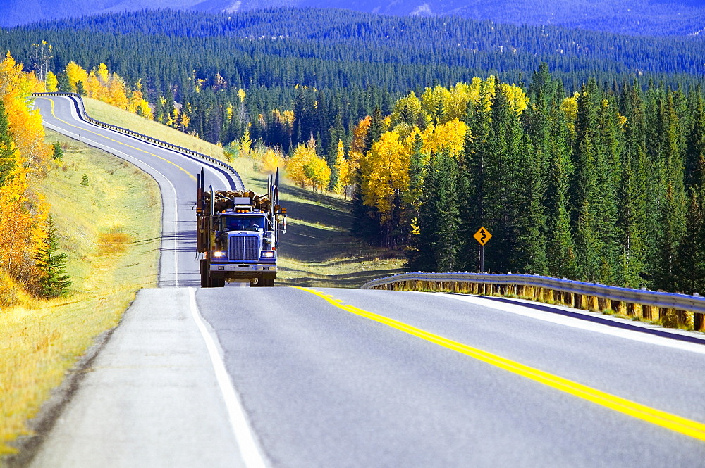 Logging Truck In Alberta, Canada