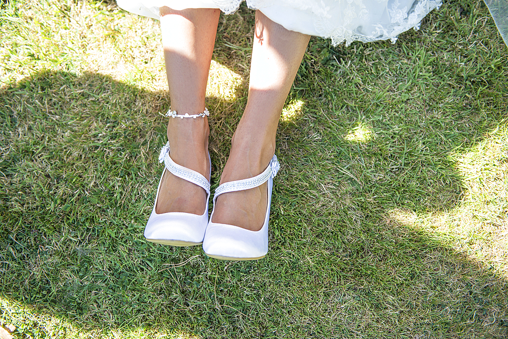 A bride's shoes