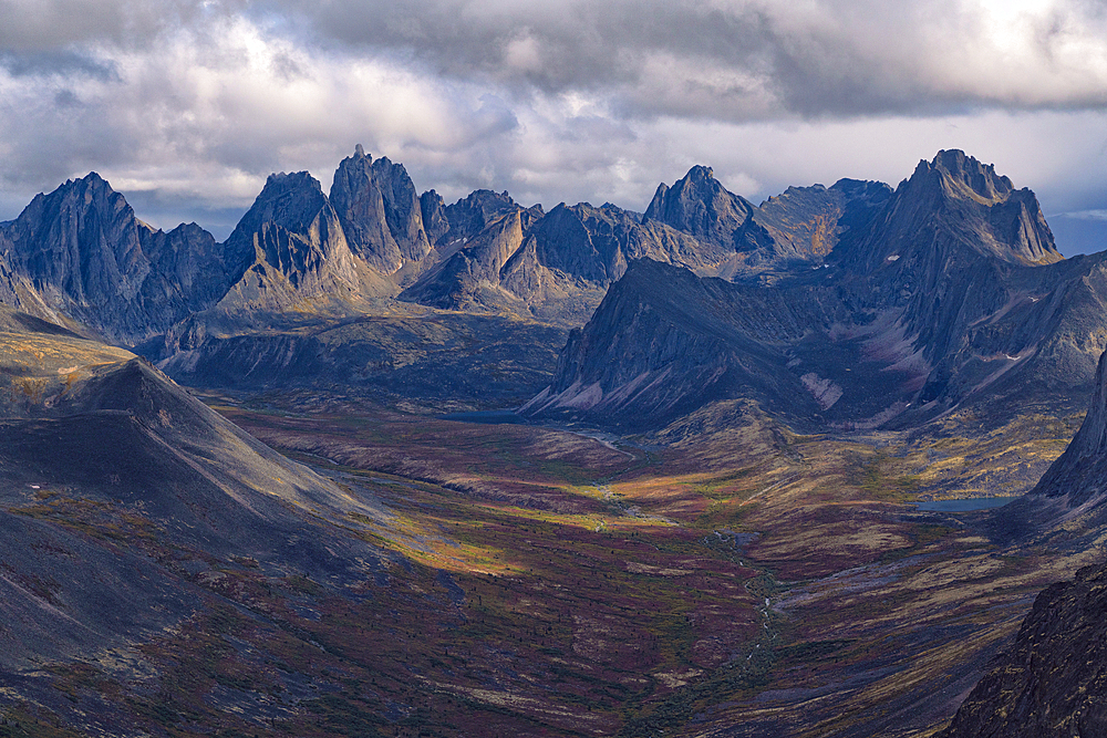 Aerial views of the Tombstone Range along the Dempster Highway in the Yukon Territory, Yukon, Canada