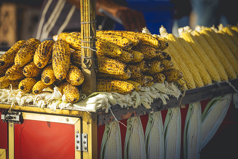 Corn street vendor in Eminonu Square in Eminonu, Istanbul, Turkey, Istanbul, Turkey