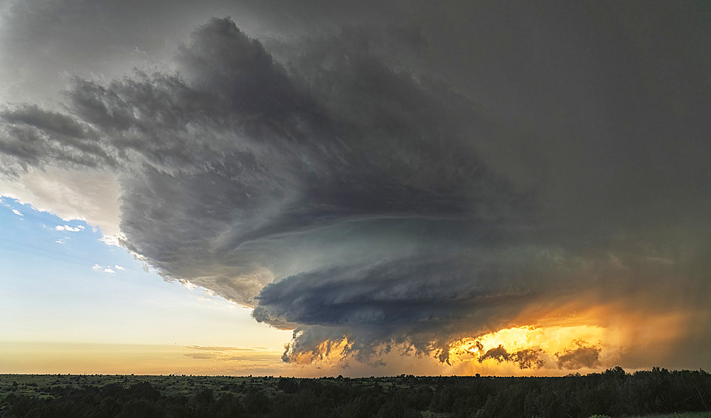 Incredible supercell thunderstorm in rural Colorado near the town of Kim. Amazing structure is evident by the strong rotational winds associated with the storm, Kim, Colorado, United States of America