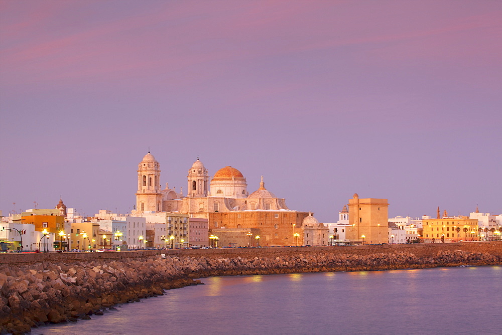 Church of Santa Cruz and Cathedral, Cadiz, Cadiz Province, Andalucia, Spain, Europe