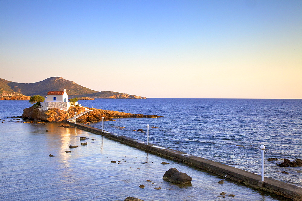 White Chapel at Agios Isidoros, Leros, Dodecanese, Greek Islands, Greece, Europe