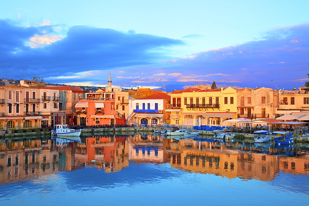 The Harbour at Rethymno, Rethymno, Crete, Greek Islands, Greece, Europe