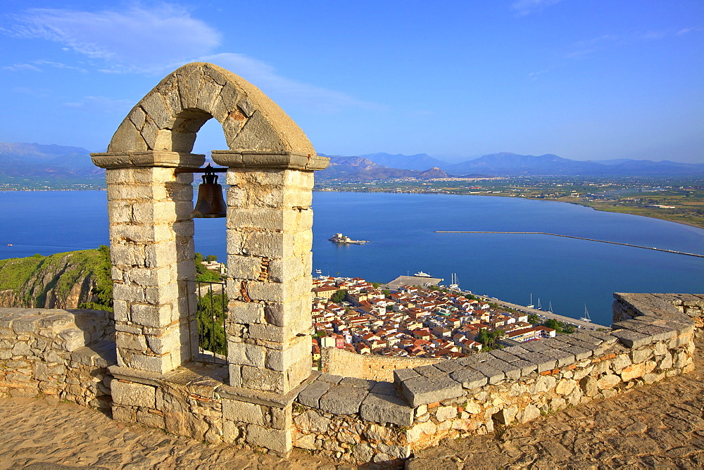 The Bell Tower at Palamidi Castle, Nafplio, Argolis, The Peloponnese, Greece, Europe