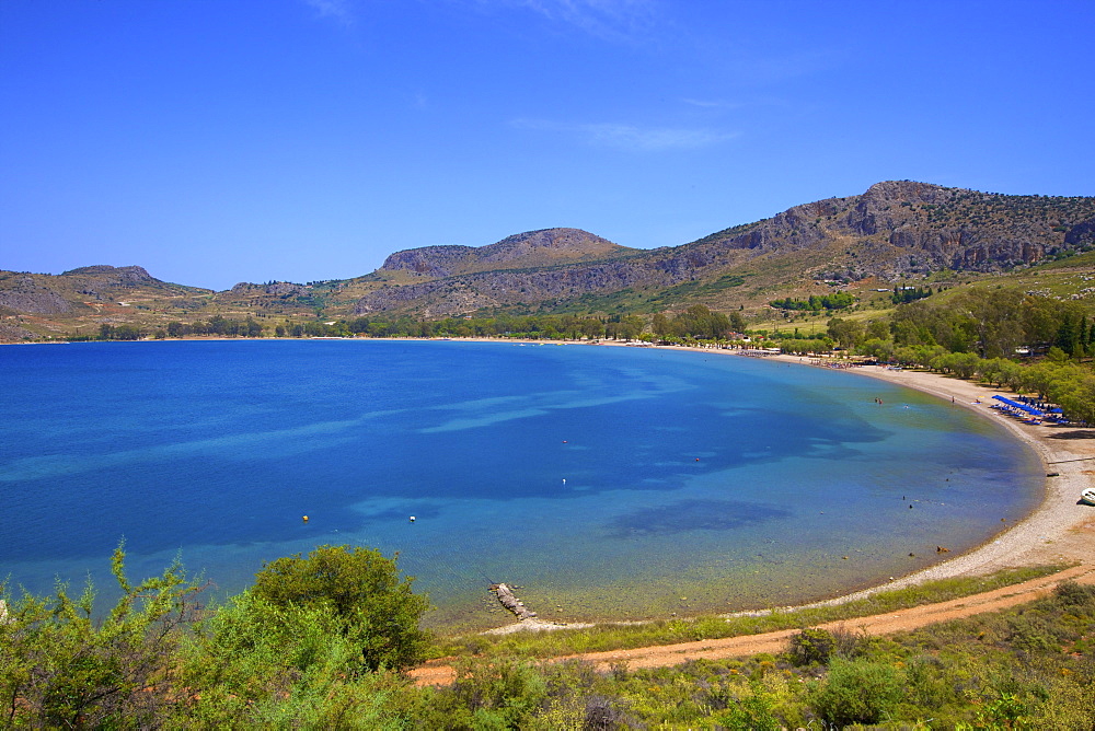 Karathona Beach, Nafplio, Argolis, The Peloponnese, Greece, Europe