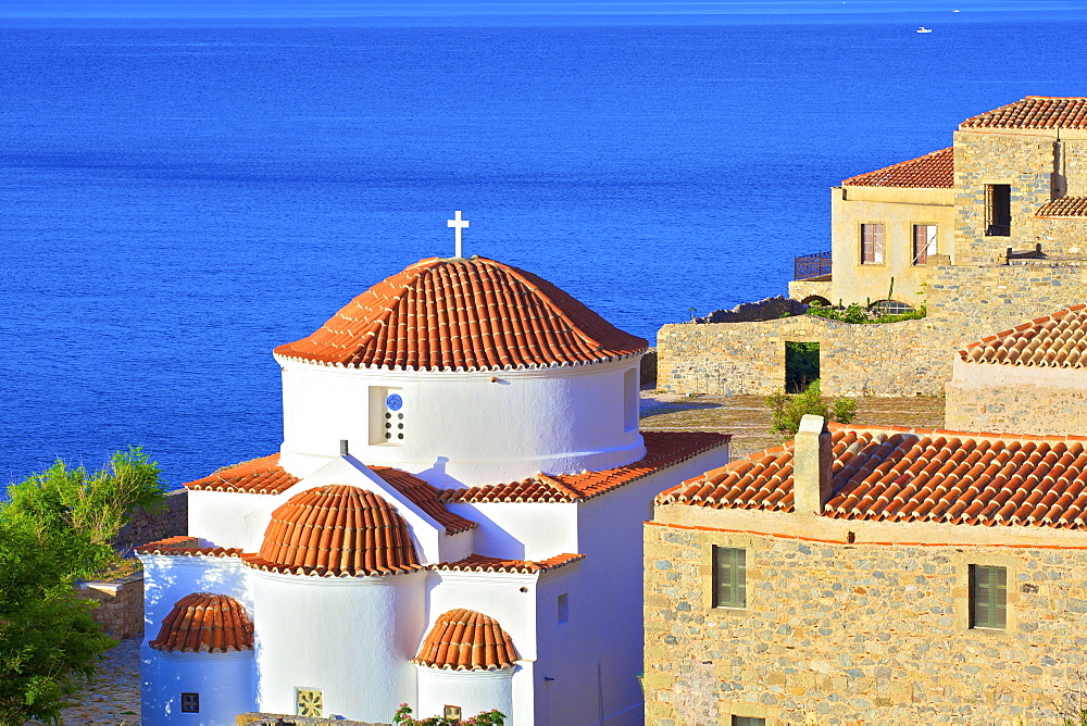 Panaghia Chrisaffitisa, Monemvasia, Laconia, The Peloponnese, Greece, Europe