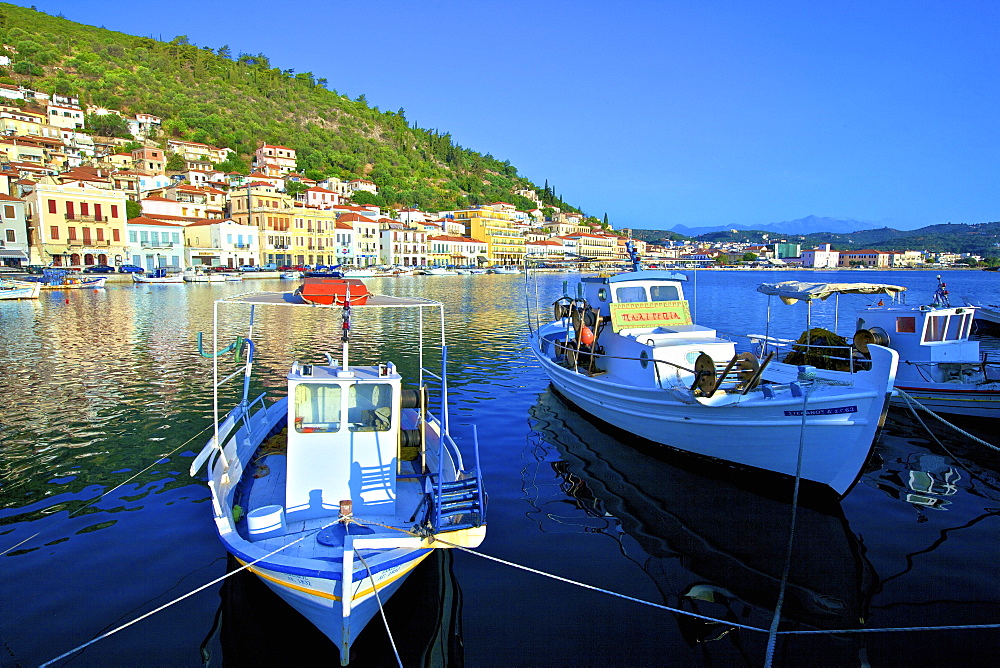 The Harbour at Gytheio, Mani Peninsula, The Peloponnese, Greece, Europe