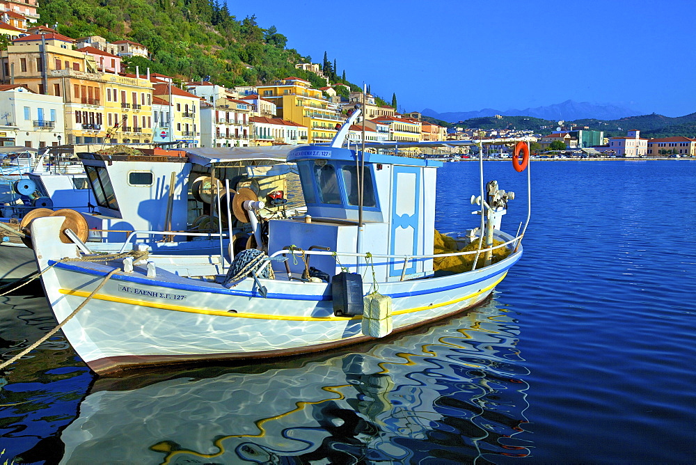 The Harbour at Gytheio, Mani Peninsula, The Peloponnese, Greece, Europe