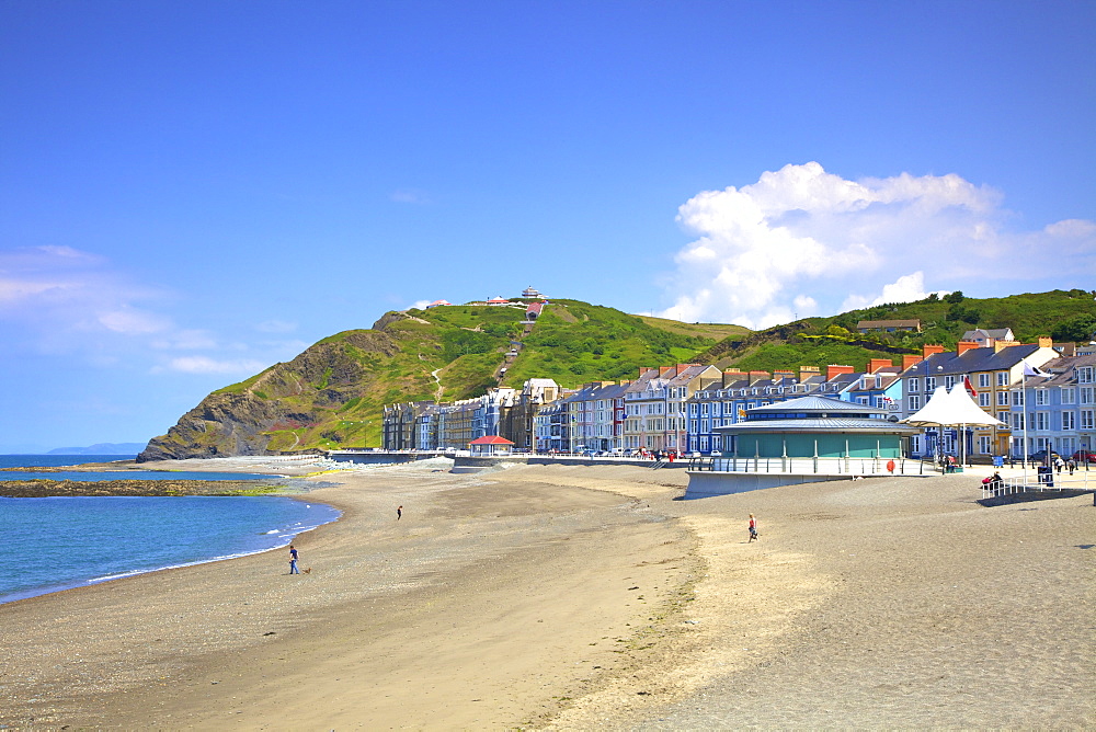 The Beach and Promenade at Aberystwyth, Cardigan Bay, Wales, United Kingdom, Europe