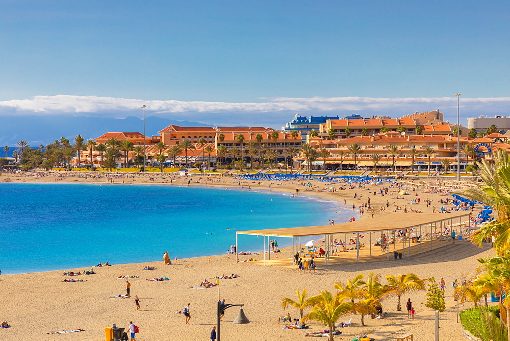 Playa las Vistas Beach, Los Cristianos, Tenerife, Canary Islands, Spain, Atlantic Ocean, Europe