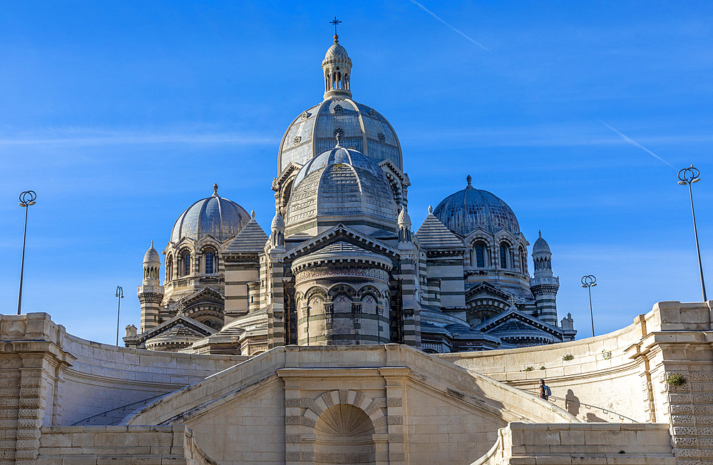 The Facade of Marseille Cathedral, Marseille, Bouches-du-Rhone, Provence-Alpes-Cote d'Azur, France, Western Europe