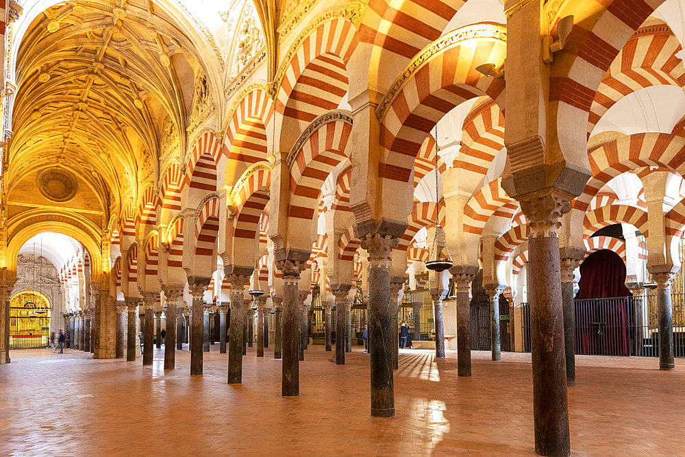 Interior of The Mosque (Mezquita) and Cathedral of Cordoba, UNESCO World Heritage Site, Cordoba, Andalusia, Spain, Europe