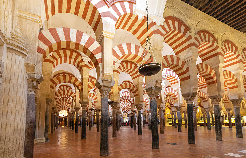 Interior of The Mosque (Mezquita) and Cathedral of Cordoba, UNESCO World Heritage Site, Cordoba, Andalusia, Spain, Europe