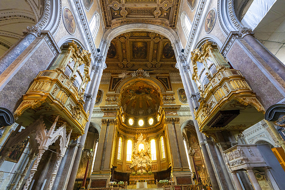 Interior of Naples Cathedral, Naples, Campania, Italy, Europe