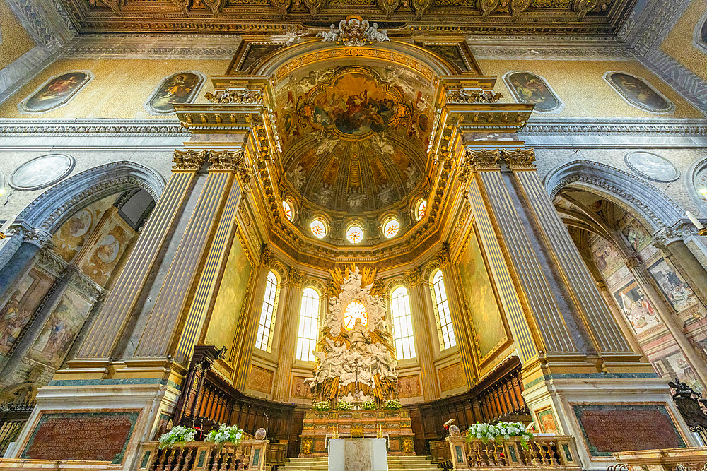 Interior of Naples Cathedral, Naples, Campania, Italy, Europe