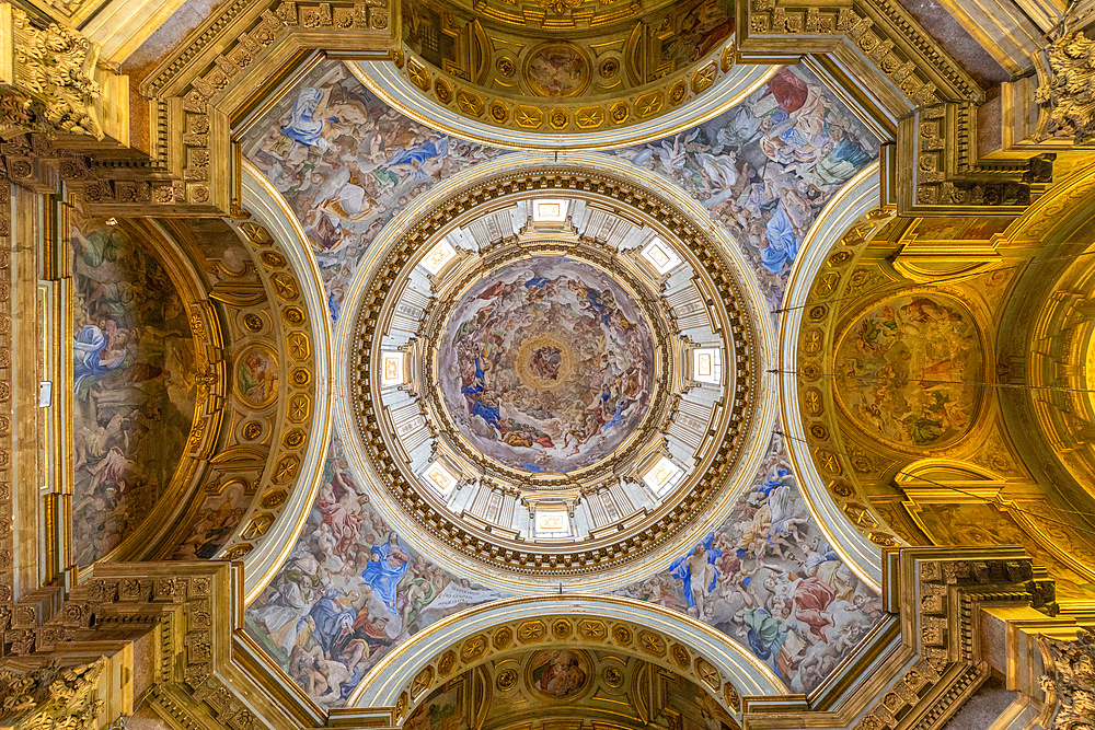 Dome of the Royal Chapel of the Treasure of St. Januarius (San Gennaro), Naples Cathedral, Naples, Campania, Italy, Europe