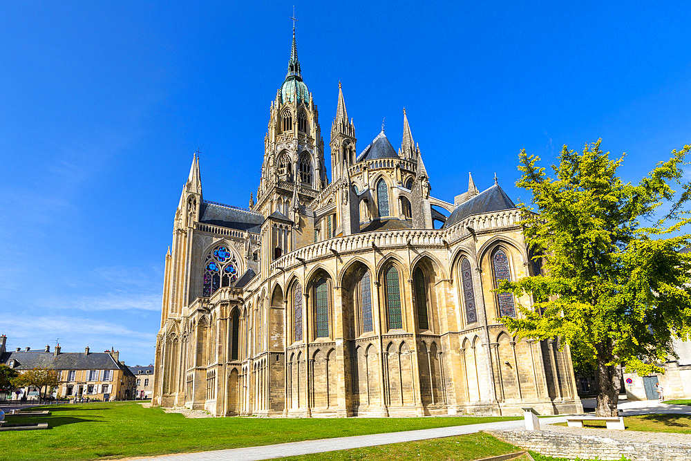 The Exterior of Bayeux Cathedral, Bayeux, Normandy, France, Europe